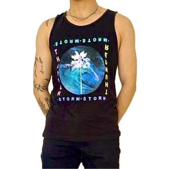 DIVIDED - Thunderstorm wave palm tree tank Size L - Picture 1 of 3